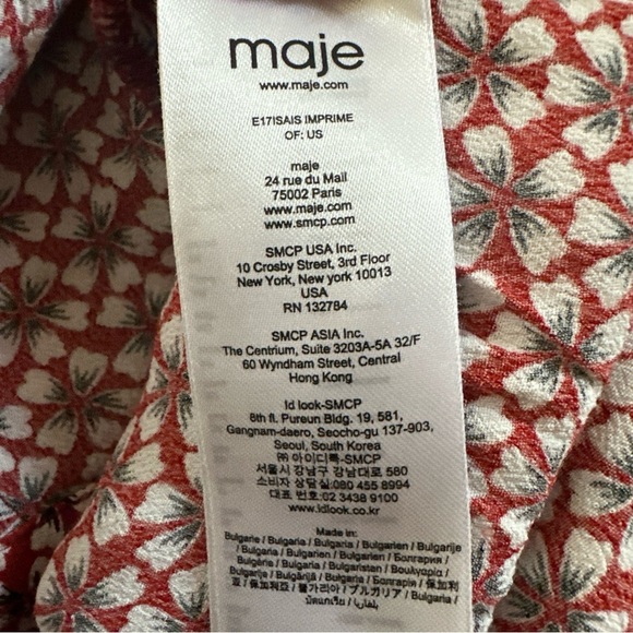 Maje Women’s Size 36 Romper Jumpsuit Floral Ditsy Boho Bohemian Romantic Viscose - Picture 13 of 16
